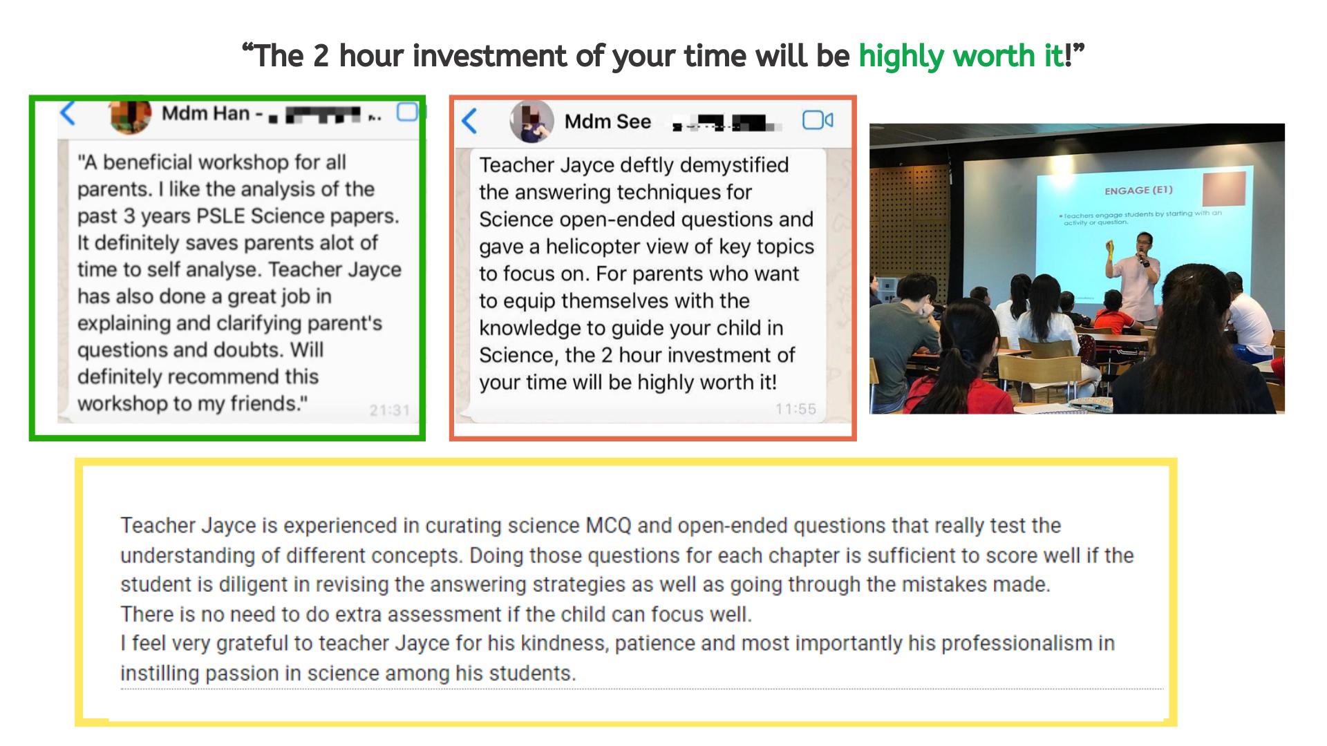 This Image is About PSLE Science Workshops Reviews1