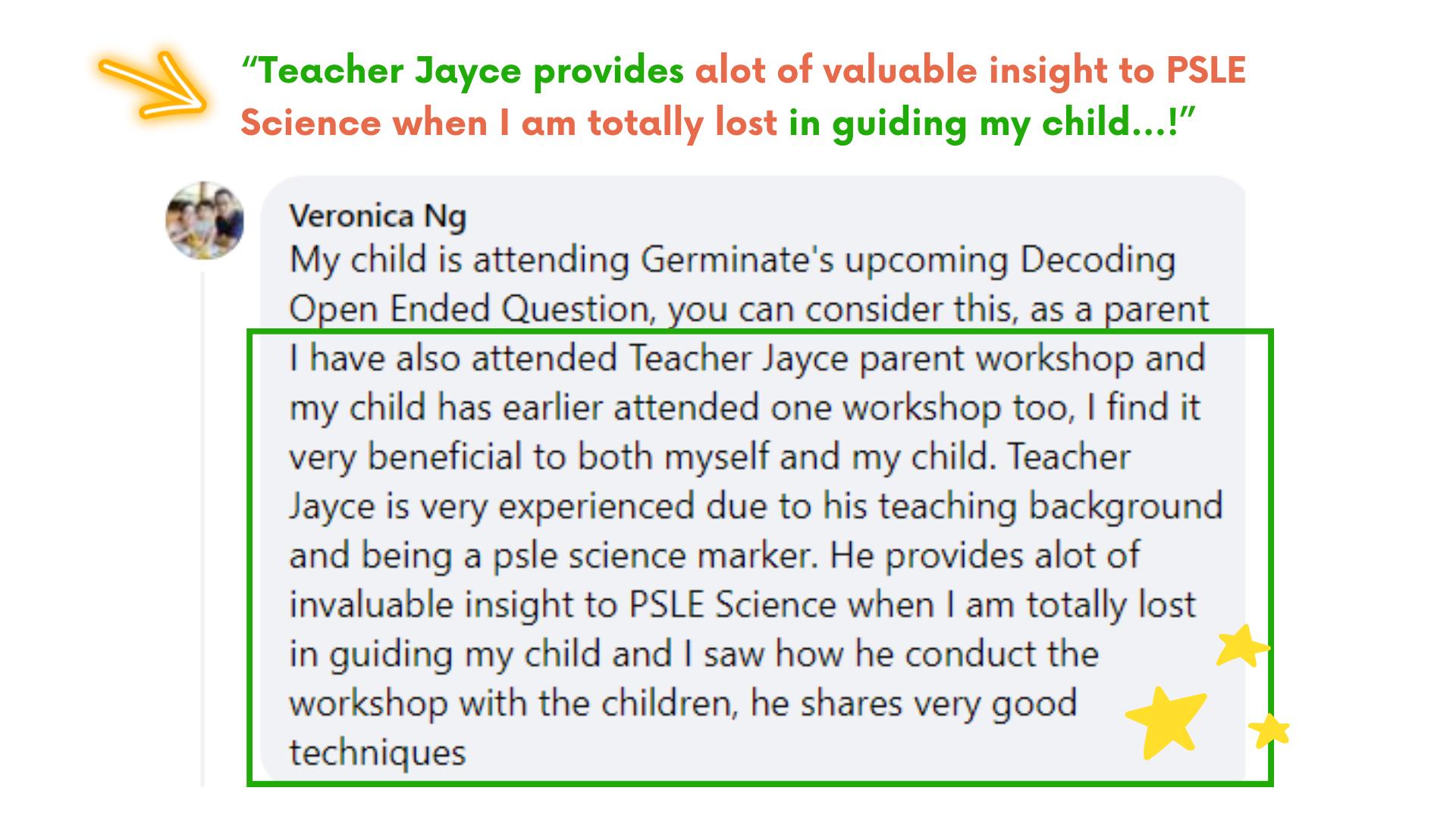 This Image is About PSLE Science Workshops Reviews3