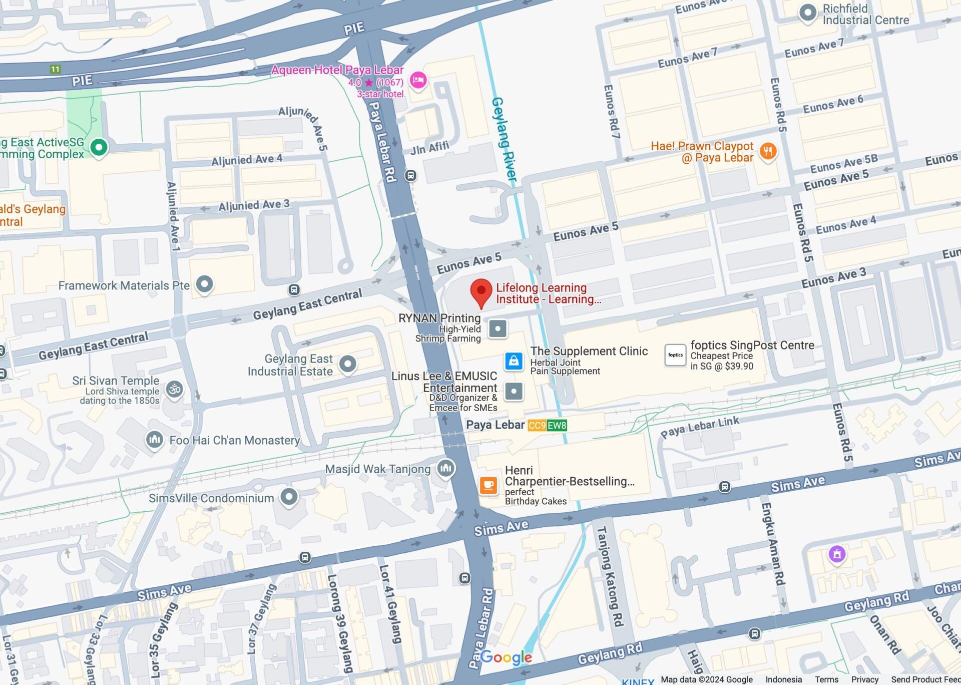 This is a image of Paya Lebar Map